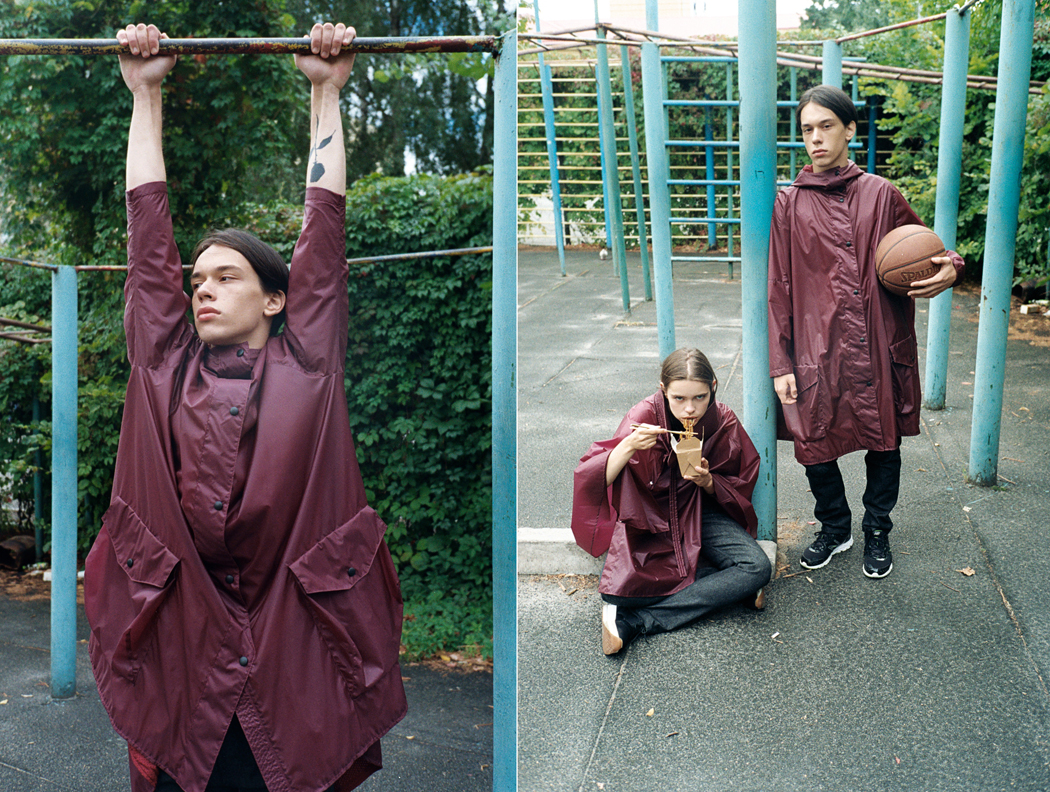 (left) Coat by Sasha Kanevski (right) HER - Coat by Sasha Kanevski Jeans by Ubernormal Shoes by Vagabond HIM - Coat by Sasha Kanevski Jeans by Ubernormal Shoes by New Balance