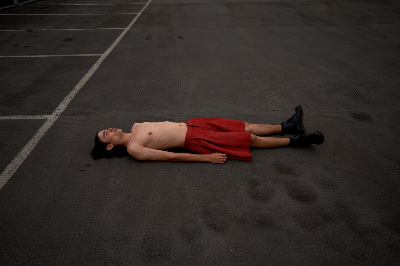 Jimmy wears Grant-James Povey shorts 