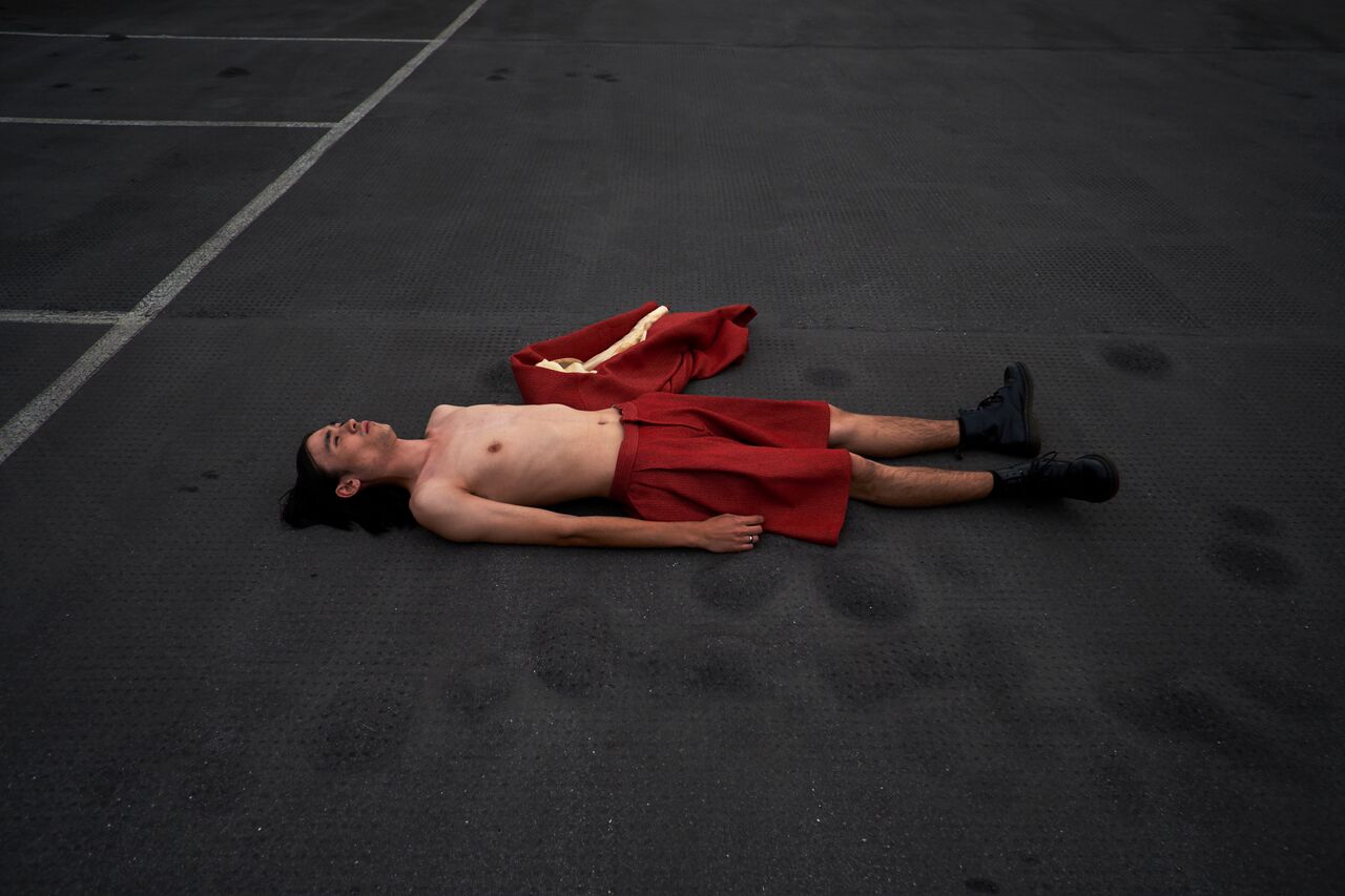 Jimmy wears Grant-James Povey shorts