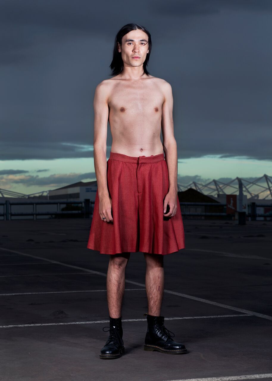 Jimmy wears Grant-James Povey shorts