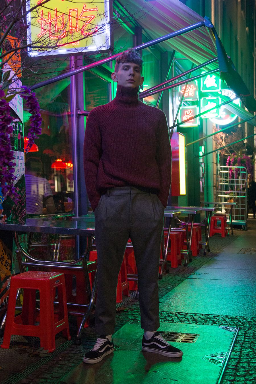 Pullover by Ines Meáin Trousers by Acne Studios Socks by Weekday Shoes by Vans