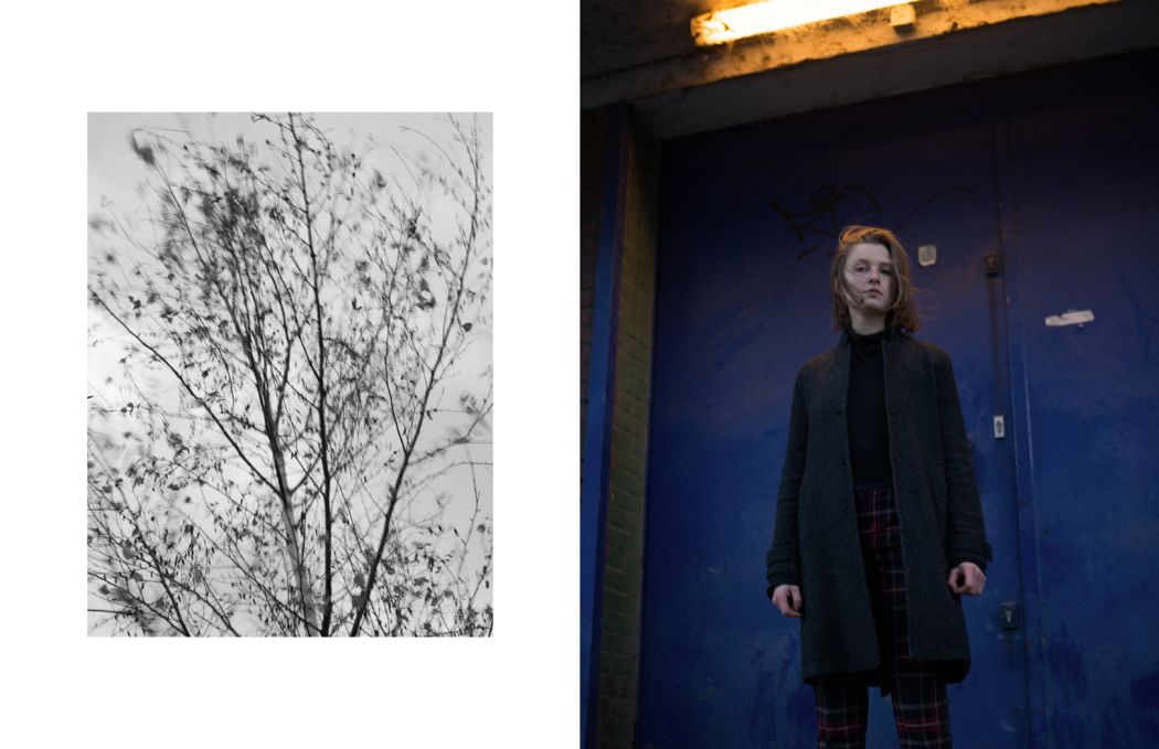 right side: Coat by Pomandère Pants by Mango Sweater by American Apparel