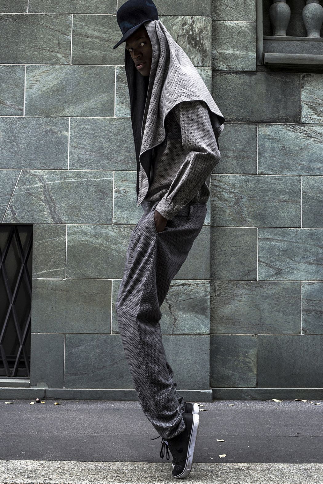 Hat by Vittorio Branchizio Shirt-Scarf-Pants by Shirtstudio Footwear by Nike